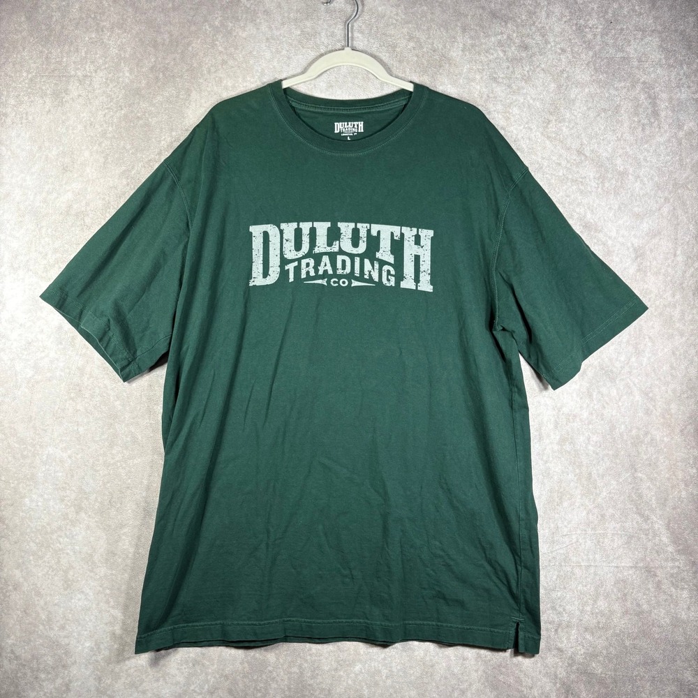 Duluth Trading Co. Longtail T Shirt Men Large Green Short Sleeves Workwear Thick